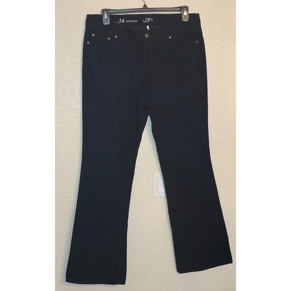 Ann Taylor Loft Women's Corduray Curvy Boot Pants Black Size 14